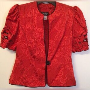 Vintage Karen Lawrence by Matthew red black blazer jacket size 14